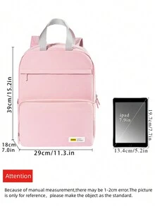 女士學生粉色背包,輕便大容量防水可摺疊背包,適用於旅行、迎新、日帶、戶外、假日、運動等多種場合 - 粉色 - 查看 6