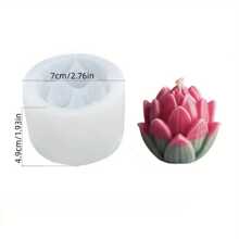 树脂莲花形石膏蜡烛模具 3d 植物与花卉香皂蜡模 DIY 手工粘土硅模，用于芳香疗法香皂制作和装饰。 - 白色 - 查看 2
