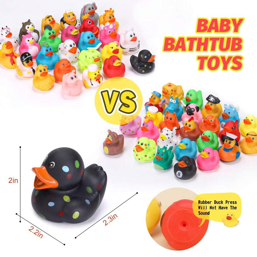 Rubber Ducks For Jeeps Ducking 2" Bulk Floater Duck Bath Toy Assortment Party Favors