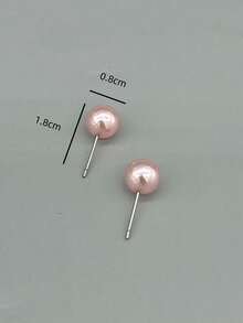 3 件/套時尚簡約粉紅珍珠耳環、項鍊和手鍊,適合女孩優雅著裝 - 粉色 - 查看 5