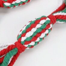 1pc Pet Rope Toy, Bite-Resistant And Teeth-Grinding Toy For Cats And Dogs, Handmade Candy-Shaped, Suitable For Pets For Chewing And Grinding Teeth Game. - Red and White - View 6