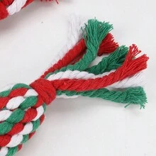 1pc Pet Rope Toy, Bite-Resistant And Teeth-Grinding Toy For Cats And Dogs, Handmade Candy-Shaped, Suitable For Pets For Chewing And Grinding Teeth Game. - Red and White - View 5