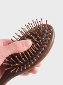 1把天然乌木按摩梳，适用于女士长发，经络梳，家用美发梳，梳子，美发工具，美发产品及配件，适用于理发店、美容院、返校季、旅行度假必备，女士美发配件，梳子，解结梳，球形梳，迷你美发梳套装，木梳，发刷，卷发梳，美发设备，发型，美发，梳子，梳子套装，梳子，卷发梳，解结梳，女士梳子，理发师，理发配件，理发店，美发设备 - 棕色 - 查看 5