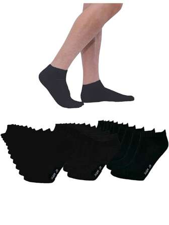 Juego De 12 Pares De Calcetines Tobilleros Para Hombre Deportivos Cómodos Suaves Multicolor Negro Blanco Gris Paquete de Calcetas Liso