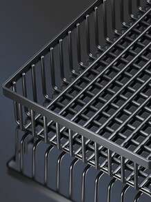 1pc Basket, Fruit Container Bowl Fruit Dish, Home Creative Snack Bread Storage Drainage Basket, Table Snack Display Tray Picnic Basket - Black - View 4