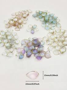 30pcs Acrylic Transparent Frosted Gradient Gold Edge Petal Lotus Petal DIY Hairpin Accessory Material