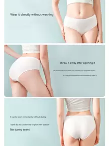 Set de lenjerie intima albă de unică folosință 5 buc, slip portabil comprimat, potrivit pentru utilizarea postpartum pentru femeile însărcinate. Ideal pentru camping în aer liber și călătorii. Compact și ambalat individual, potrivit ca materiale de ajutor în caz de dezastre și de urgență.,Travel Essentials