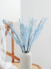 1Pc/3Pcs/5Pcs  Artificial Plant  Artificial Flower Eucalyptus Leaf And Pampas Reed Decoration - Blue - View 3