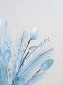 1Pc/3Pcs/5Pcs  Artificial Plant  Artificial Flower Eucalyptus Leaf And Pampas Reed Decoration - Blue - View 5