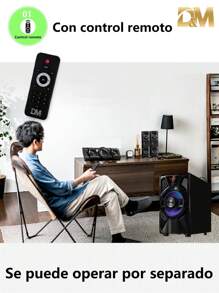 Bocinas Multimedia Teatro Profesional En Casa Bluetooth,Altavoces multimedia profesionales para cine en casa con Bluetooth, radio FM,USB,  Altavoces 3.1, altavoces Bluetooth grandes, altavoces estéreo inteligentes para el hogar, con mando a distancia, equipo de música para el hogar, lámpara LED de colores para decorar la habitación, altavoces estéreo para PC de moda, karaoke para PC, compatibles con sonido 3D Sistema de altavoces multimedia Sistema de audio Hi-Fi Conector auxiliar de 3,5 mm, AUX, sistema de sonido micro, altavoces con cable, sistema de sonido, música en miniatura, festivales de música, altavoz para fiestas, para ver películas, karaoke, escuchar canciones, ver partidos de fútbol, Halloween, Nochebuena, Navidad, reuniones de Año Nuevo, celebraciones de cumpleaños, temporadas de vuelta al colegio y graduaciones, temporadas de bodas y otras ocasiones festivas.DM-Y12 - Negro - Ver 4