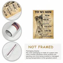 1 件勵志帆布畫,獅子畫帆布牆壁藝術,獻給我的媽媽,因為你太沒有我了,藝術品壁畫適合浴室臥室辦公室客廳家居牆壁裝飾,無框 - 彩色 - 查看 3