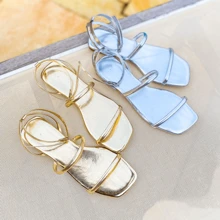 Women Flat Sandals - 銀色 - 查看 2