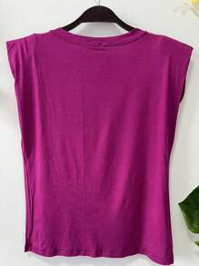 Women Knit Tops - Màu Hoa hồng đỏ - Xem 3