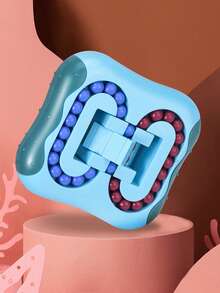 1 件旋轉魔豆拼圖坐立不安立方滾軸玩具適合幼兒園和小學 - 藍色 - 查看 7