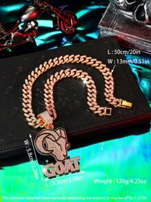 1 件男女通用朋克嘻哈滴油黑蓝山羊头项链，山羊吊坠，情侣款，礼物珠宝 - GOAT - 查看 10