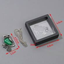 1入組天然水晶貓頭鷹療癒水晶石頸鍊,附3d珠寶展示盒,女性天然紫晶石玫瑰石英寶石頸鍊 - Owl Necklace Set - 查看 6