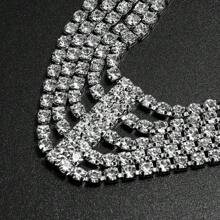 1入組彈性調節美麗的鑽石頭帶,新娘派對、女性髮飾和禮物用品 - 銀色 - 查看 3