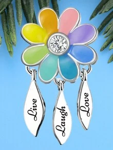 1個美麗的925純銀向日葵珠子,可用於diy或作為女孩生日紀念禮物 - 銀色 - 查看 3