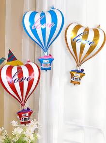 3入組愛心條紋熱氣球,婚禮情人節派對裝飾氣球 - 條紋LOVE熱氣球 - 查看 3