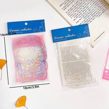 12张创意个性化DIY书签压花贴纸自制植物标本贴纸 - 白色 - 查看 7