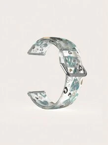 20/22毫米通用硅胶表带，带纹理线条和心形图案，兼容三星、荣耀智能手表 - 彩色 - 查看 5