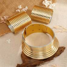 3pcs Set (2 Bracelets + 1 Necklace) Traditional Jewelry Set, Stunning Party Accessories, Exaggerated Ornaments