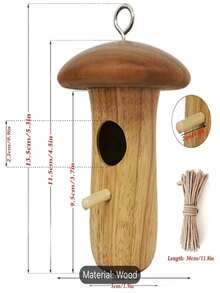 戶外蜂鳥窩,天然木質掛式蜂鳥巢,自然風味,適用於野生鳥類1pc - 黃色 - 查看 2
