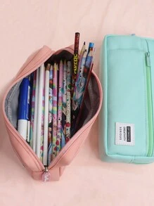 1個藍色簡約便攜式高容量筆袋,創意多功能學生文具袋 - 藍色 - 查看 1