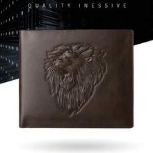 1個男性短款錢包高級青年荔枝紋拉鍊錢包,男友禮物 - 咖啡棕 - 查看 1