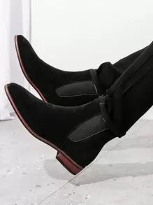 Men's Chelsea Boots High Top British Style Suede Comfortable Slip-On Shoes