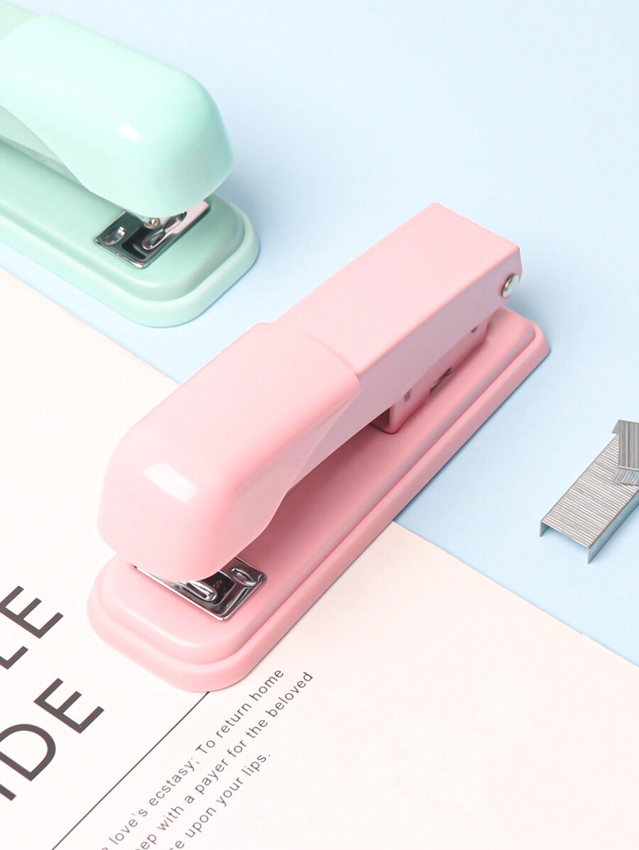 1 Set Pink Stapler Set, 1000pcs/Box Staples, Include 1 Stapler, 1