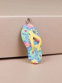 1入組可愛柔軟的陶瓷拖鞋diy珠寶吊墜 - 彩色 - 查看 1