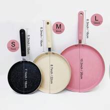 1pc/3pcs Cute Crepe & Lasagna Pan - 7.1"/8.7"/10.2" Non-Stick Skillet, Triple Size Kitchen Tool