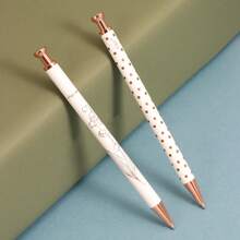 1支玫瑰金啞光金屬xier原子筆,附玫瑰金配件,優雅風格適合女性送禮 - 圓點 - 查看 1