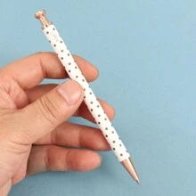 1支玫瑰金啞光金屬xier原子筆,附玫瑰金配件,優雅風格適合女性送禮 - 圓點 - 查看 6