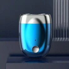 New Arrival Double-Headed Magnetic Suction Mini Portable Electric Shaver For Men, Rechargeable And Cordless - Blue - View 7
