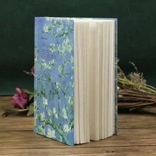 復古厚精裝世界名畫空白日記本,文藝復興古典素描本封面復古繪畫筆記本,復古筆記本,空白日記本 - 青碧色 - 查看 6