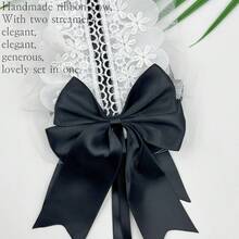 1入甜美蕾絲蝴蝶結女士發帶，適用於日常穿搭、Cosplay和戶外活動 - 黑色 - 查看 2