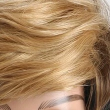 10英寸金色短捲合成纖維假髮,自然側切斜劉海,適合日常穿著 - 彩色 - 查看 7