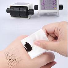 1pc Black & White Self Inking Stamp For Daily Use In Office Or School - Black and White - View 4