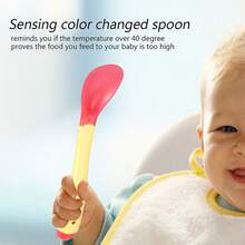 1pc Yellow Color Safe Pp Material Baby Suction Bowl Set Including A Heat-Sensitive Spoon, Anti-Slip & Drop Baby Training Bowl - Yellow - View 4