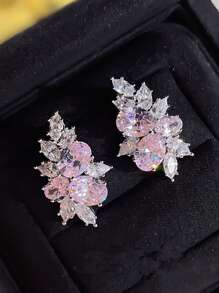 1 对迷人方晶锆石耳钉，适合女士，适合情人节礼物，婚礼订婚周年派对珠宝，妈妈，母亲节，礼物 - 1# - 查看 13