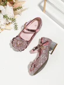 Fashionable High Heel Princess Shoes For Kids Girls' Dance Shoes - Pink - View 4
