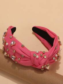 1pc Valentine'S Day Heart Shaped Headband Light Pink Heart Hair Band Love Hair Accessories For Party Costume - Pink - View 1