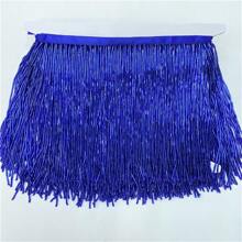 1包含5.5碼/捆 15公分寬(6英吋寬)的串珠流蕩邊緣裝飾,適用於diy配飾修飾串珠花邊,玻璃鑲嵌亮晶晶的裝飾,舞台服裝、定制婚禮禮服、輝煌拉丁薩姆巴舞裝、舞台龍鬚裝、手工藝品、服裝、外衣等 - 銀色 - 查看 5