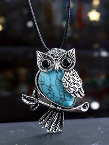1/5/10 件时尚金属镶嵌天然水晶猫头鹰吊坠项链，天然紫水晶适合女性日常佩戴 - 貓頭鷹 - 查看 19