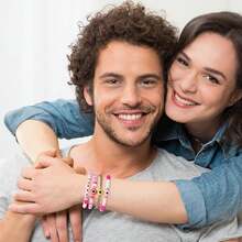 14入組之眼、心形、字母和花朵設計的聚合物黏土手珠,適用於女孩 - 彩色 - 查看 5