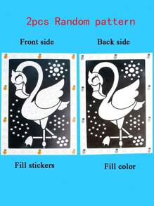 2 Hojas De Divertidos Adhesivos De Puntos De Rompecabezas Para Niños - Lindos Animales De Dibujos Animados, Juguete Educativo Temprano Y Adhesivos De Dibujo Para Entrenamiento De Paciencia (patrón Aleatorio) - Multicolor - Ver 6