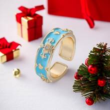 1只時尚女式鍍金滴油開口戒指 - 婚戒 - 查看 7