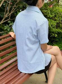 Women Blouses - Màu xanh nhạt - Xem 2